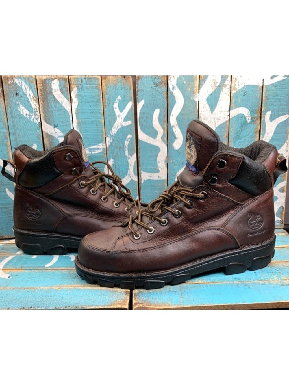 Georgia Boot Mens G6395 6" Safety Toe Work Boot Brown Lace Up Size 12W